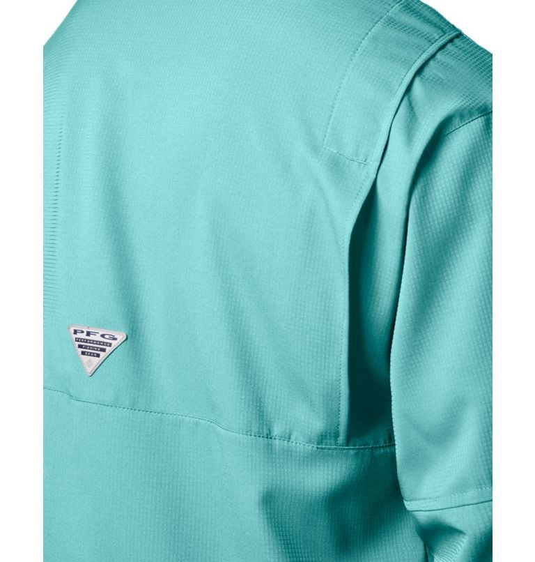 Men's Columbia PFG Tamiami II Long Sleeve Shirts Turquoise | CA-LLC34