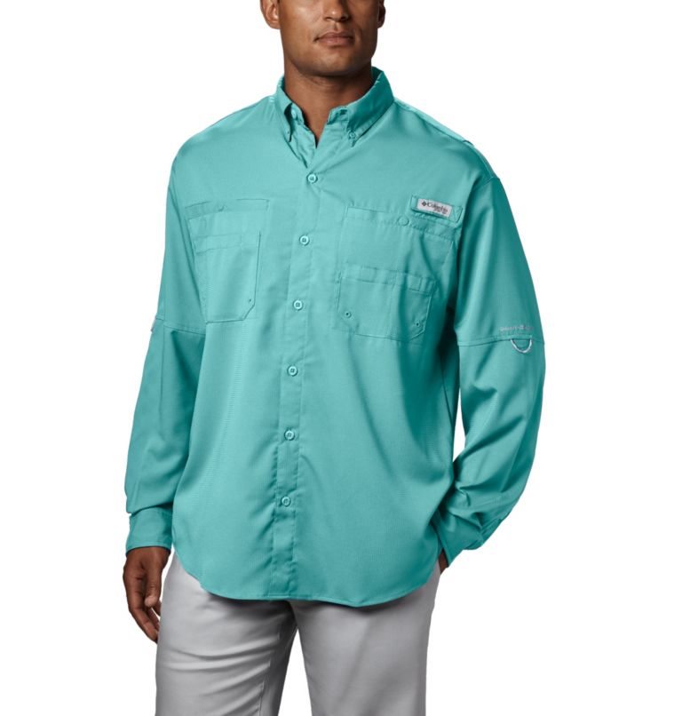 Men\'s Columbia PFG Tamiami II Long Sleeve Shirts Turquoise | CA-LLC34