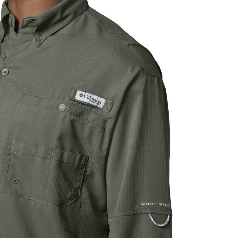 Men's Columbia PFG Tamiami II Long Sleeve Shirts Dark Grey | CA-M461L