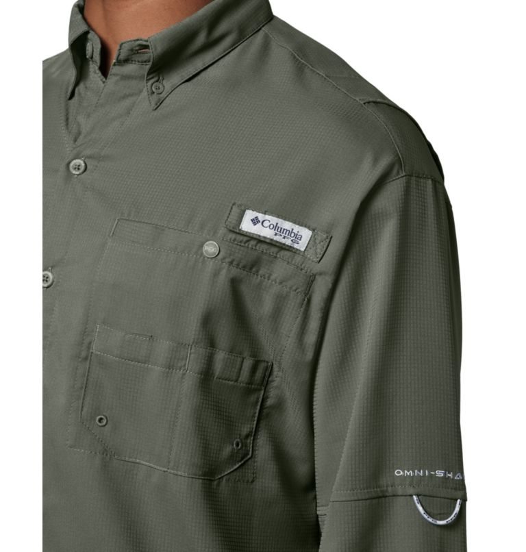 Men's Columbia PFG Tamiami II Long Sleeve Shirts Dark Grey | CA-M461L