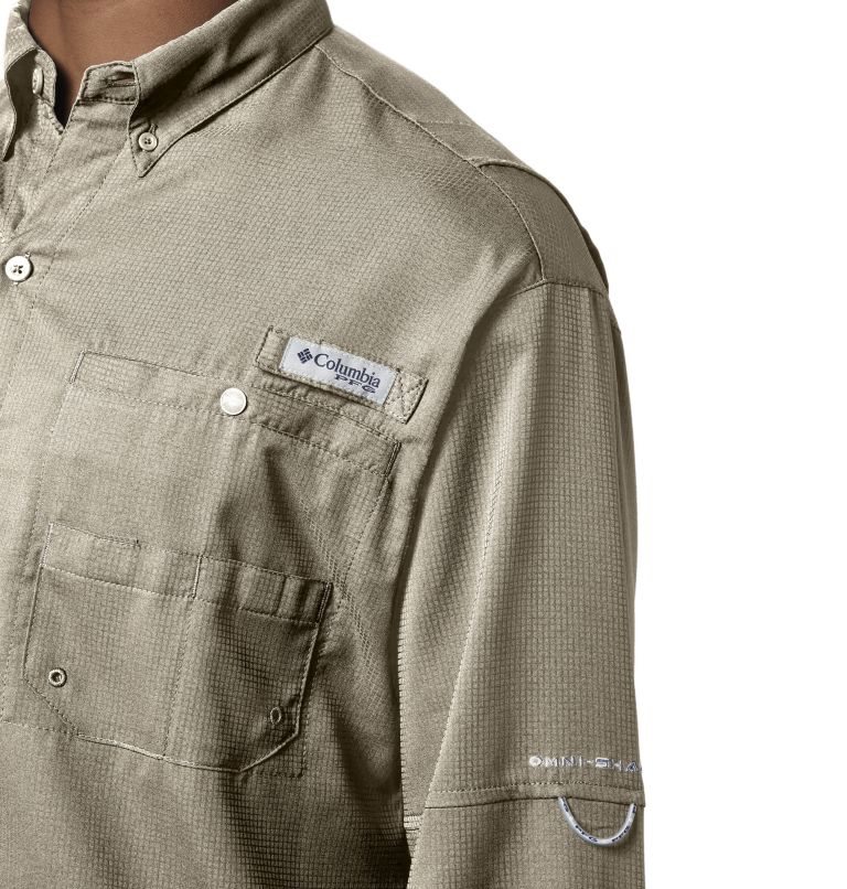 Men's Columbia PFG Tamiami II Long Sleeve Shirts Khaki | CA-RC458