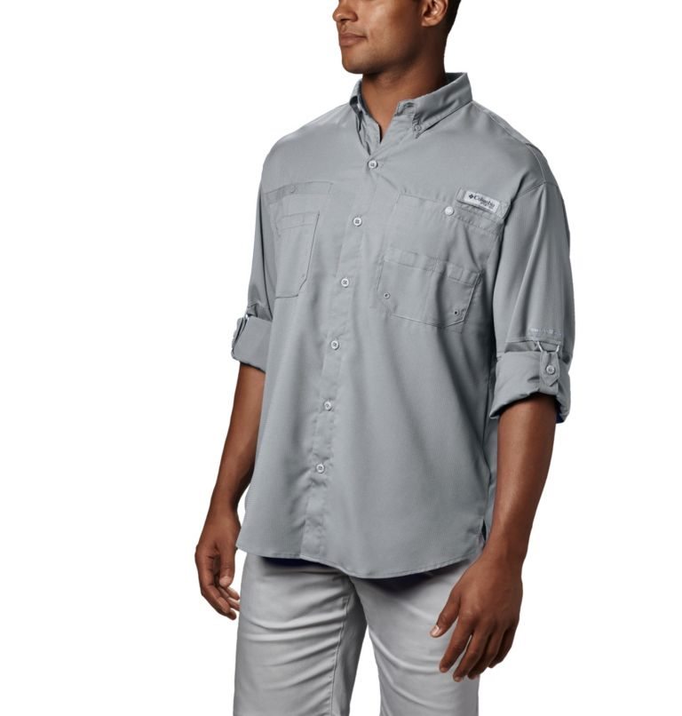 Men's Columbia PFG Tamiami II Long Sleeve Shirts Grey | CA-V4C38