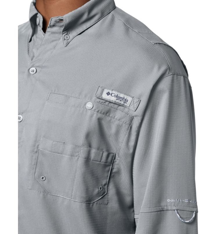 Men's Columbia PFG Tamiami II Long Sleeve Shirts Grey | CA-V4C38