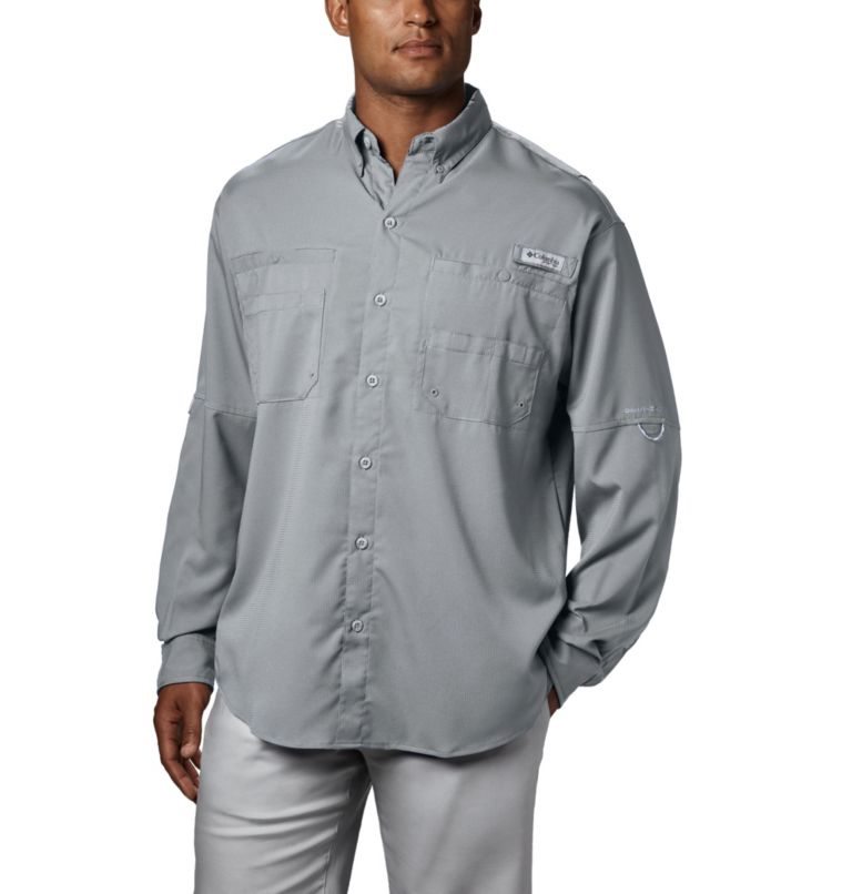 Men\'s Columbia PFG Tamiami II Long Sleeve Shirts Grey | CA-V4C38