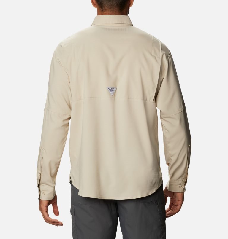 Men's Columbia PFG Tamiami II Long Sleeve Shirts Khaki | CA-X4618