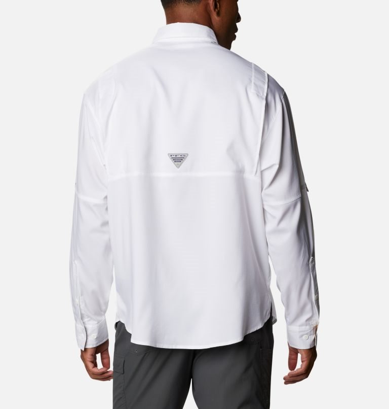 Men's Columbia PFG Tamiami II Long Sleeve Shirts White | CA-X5AC4