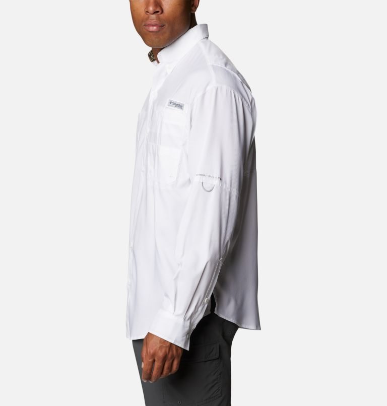 Men's Columbia PFG Tamiami II Long Sleeve Shirts White | CA-X5AC4