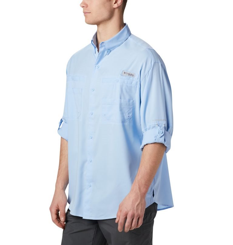 Men's Columbia PFG Tamiami II Long Sleeve Shirts Light Blue | CA-Y3504