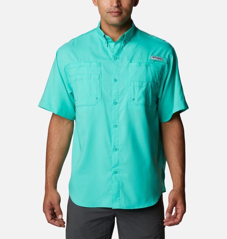 Men\'s Columbia PFG Tamiami II Short Sleeve Shirts Turquoise | CA-AA5LC