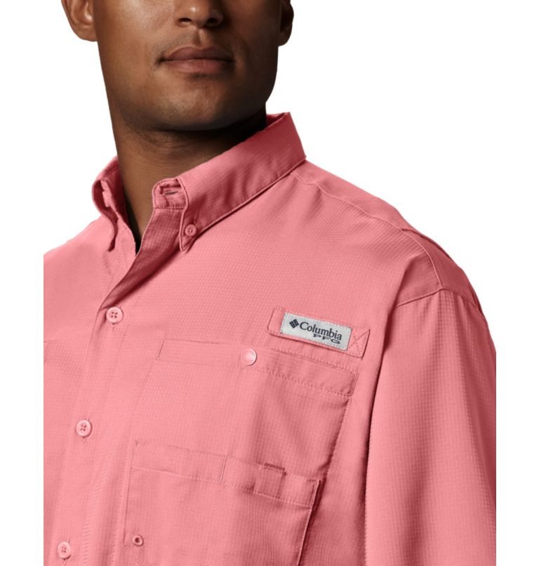 Men's Columbia PFG Tamiami II Short Sleeve Shirts Pink | CA-E0CL3