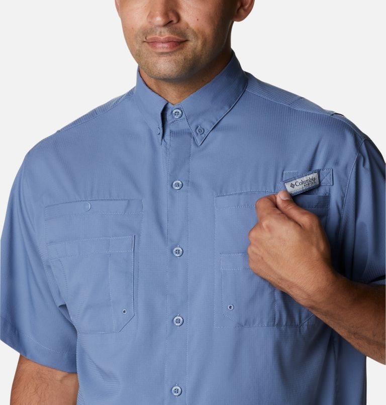 Men's Columbia PFG Tamiami II Short Sleeve Shirts Blue | CA-H8640