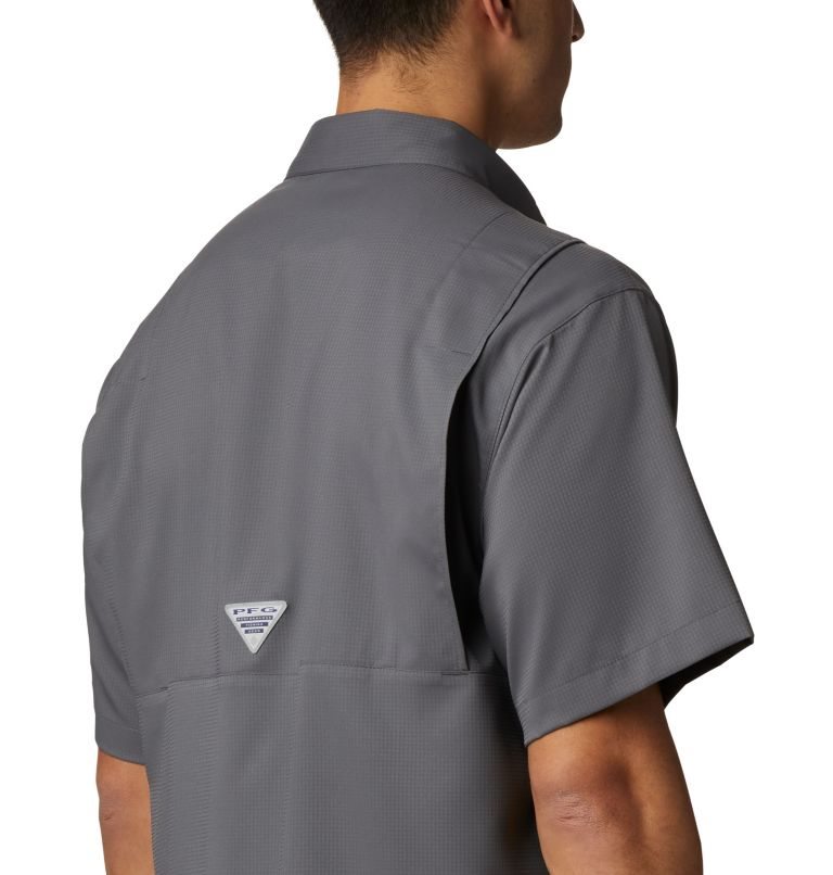 Men's Columbia PFG Tamiami II Short Sleeve Shirts Dark Grey | CA-L34LC