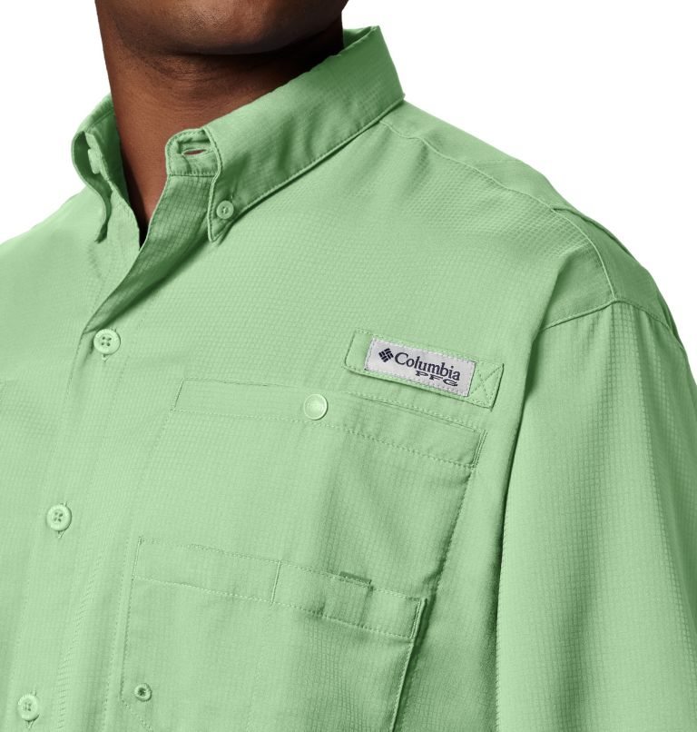 Men's Columbia PFG Tamiami II Short Sleeve Shirts Green | CA-Q1450