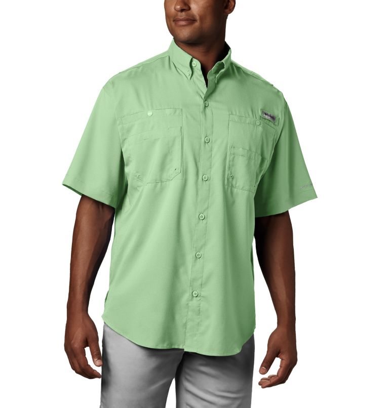 Men\'s Columbia PFG Tamiami II Short Sleeve Shirts Green | CA-Q1450