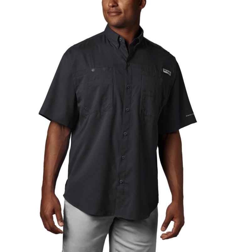 Men\'s Columbia PFG Tamiami II Short Sleeve Shirts Black | CA-VC085