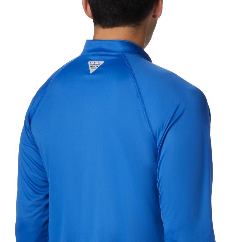 Men's Columbia PFG Terminal Tackle 1/4 Zip Sweatshirts Blue | CA-D3LCA