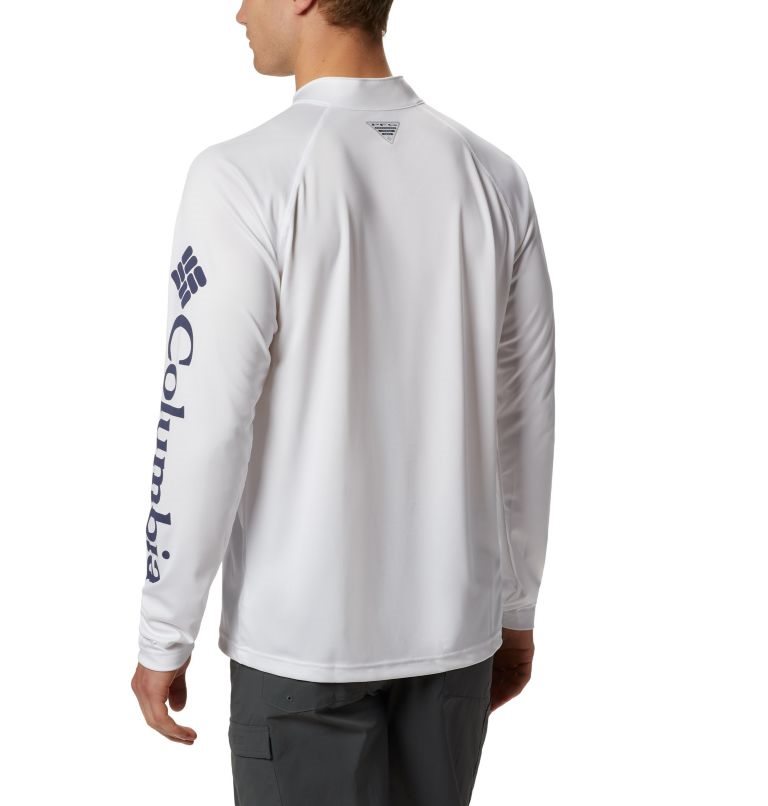 Men's Columbia PFG Terminal Tackle 1/4 Zip Sweatshirts White | CA-GL85A