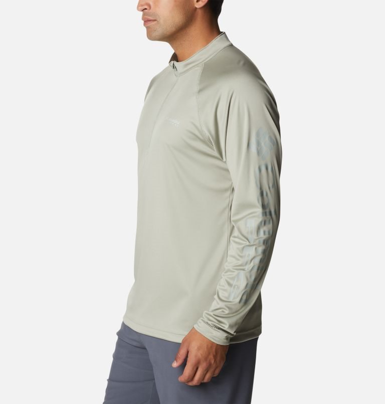 Men's Columbia PFG Terminal Tackle 1/4 Zip Sweatshirts Olive | CA-U0564