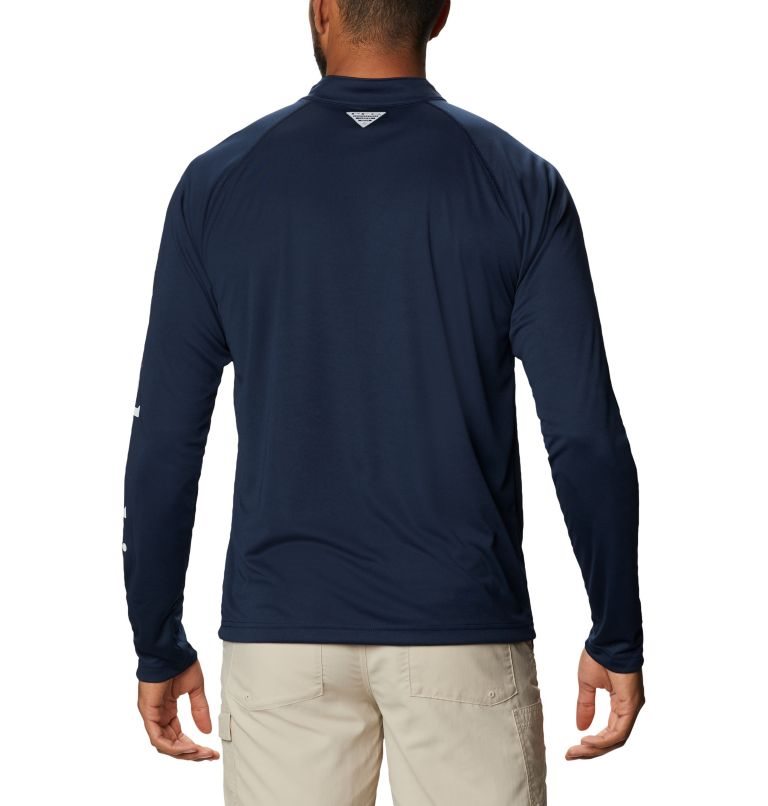 Men's Columbia PFG Terminal Tackle 1/4 Zip Sweatshirts Navy | CA-XC803