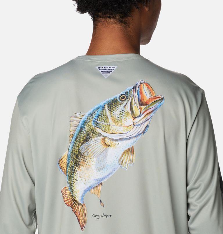 Men's Columbia PFG Terminal Tackle Carey Chen Long Sleeve Sweatshirts Grey | CA-T560A