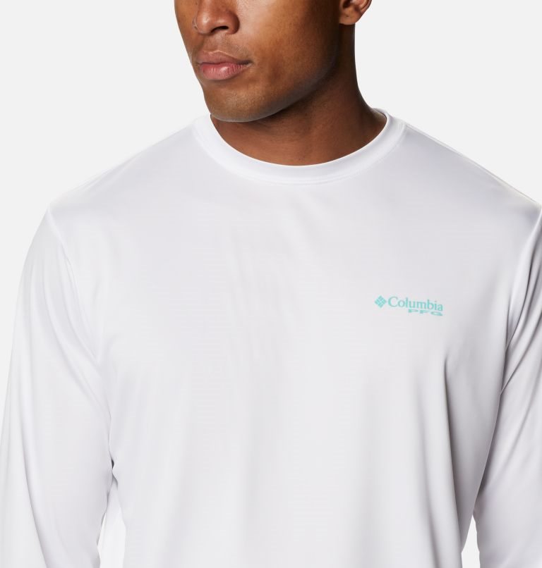 Men's Columbia PFG Terminal Tackle Destination Long Sleeve Sweatshirts White | CA-D041L