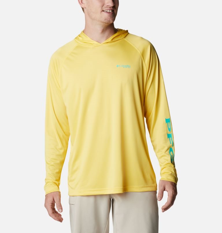 Men\'s Columbia PFG Terminal Tackle Hoodie Yellow | CA-KL18C