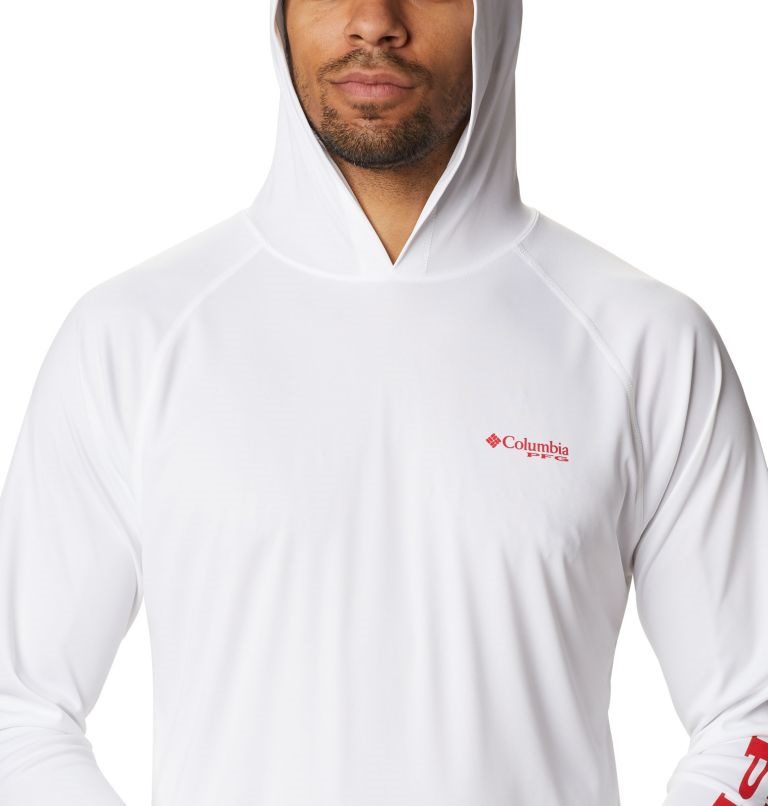 Men's Columbia PFG Terminal Tackle Hoodie White | CA-L3AL6