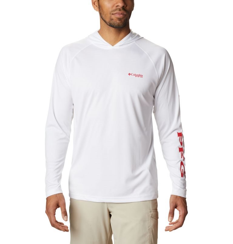 Men\'s Columbia PFG Terminal Tackle Hoodie White | CA-L3AL6