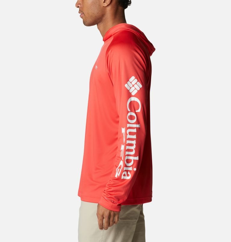 Men's Columbia PFG Terminal Tackle Hoodie Red | CA-M8405