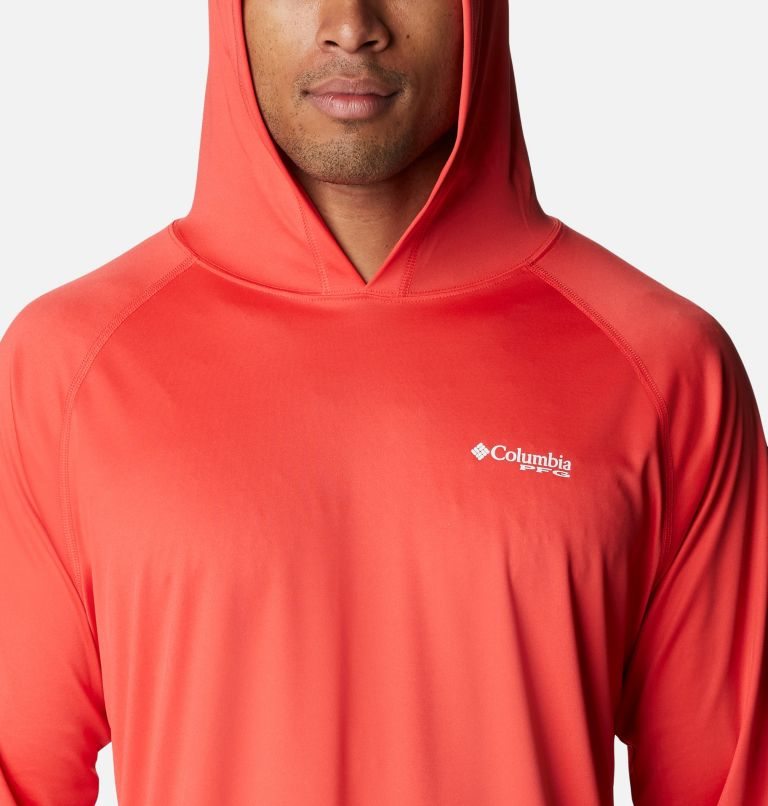 Men's Columbia PFG Terminal Tackle Hoodie Red | CA-M8405