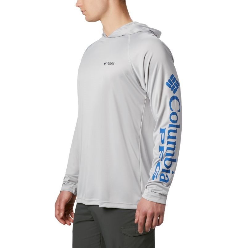 Men's Columbia PFG Terminal Tackle Hoodie Light Grey | CA-VC68L