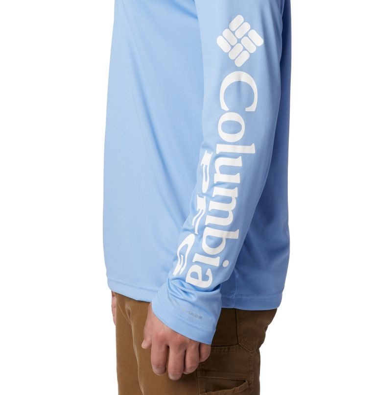 Men's Columbia PFG Terminal Tackle Hoodie Light Blue | CA-X04C5