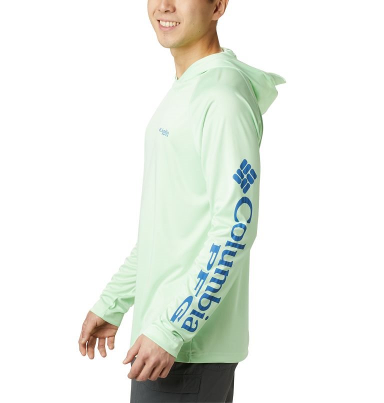 Men's Columbia PFG Terminal Tackle Hoodie Mint | CA-X0CA5