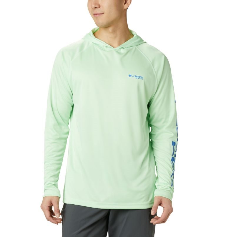 Men\'s Columbia PFG Terminal Tackle Hoodie Mint | CA-X0CA5