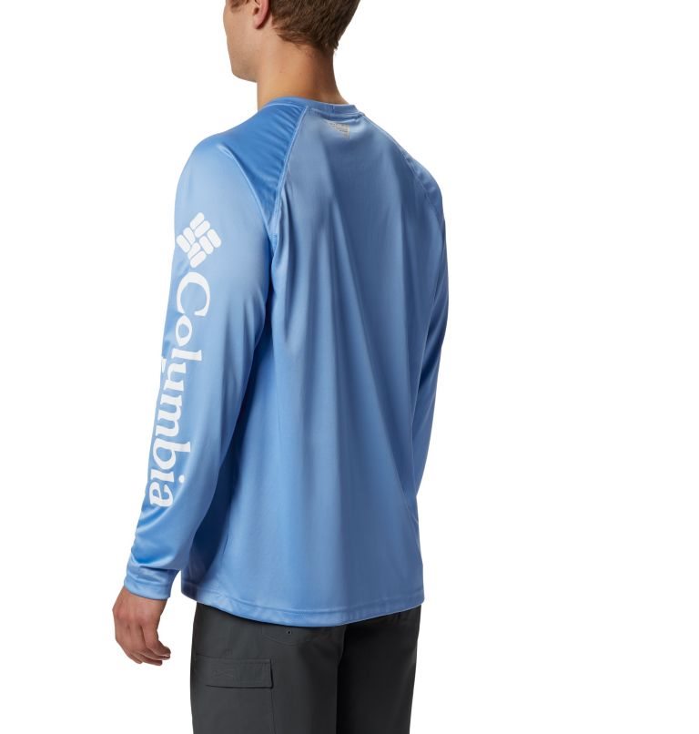 Men's Columbia PFG Terminal Tackle Long Sleeve Sweatshirts Blue | CA-O80C3