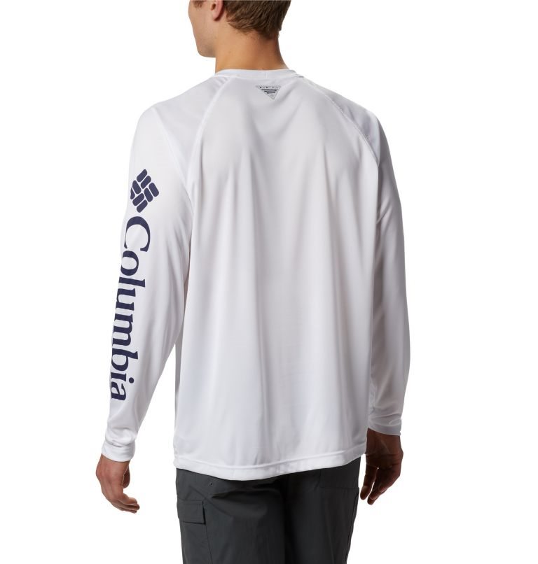 Men's Columbia PFG Terminal Tackle Long Sleeve Sweatshirts White | CA-SA051