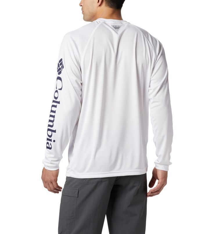 Men's Columbia PFG Terminal Tackle Long Sleeve Sweatshirts White | CA-SA051