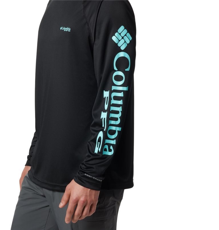 Men's Columbia PFG Terminal Tackle Long Sleeve Sweatshirts Black | CA-U3A40