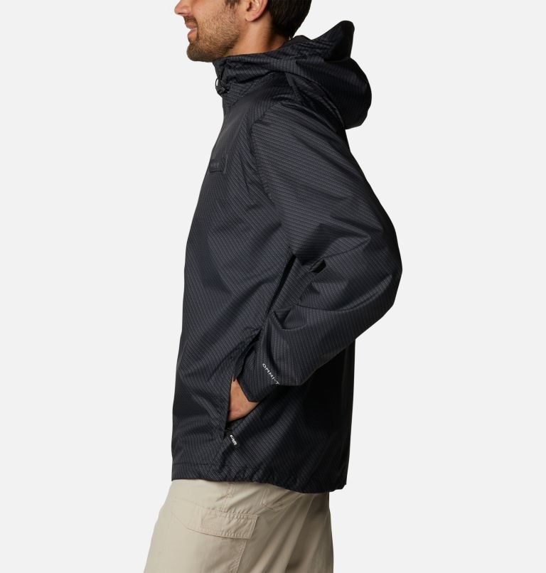 Men's Columbia PFG Terminal Tackle Shell Rain Jackets Black | CA-KCL60