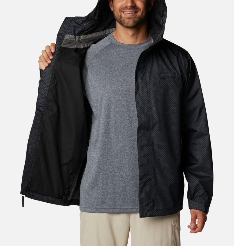 Men's Columbia PFG Terminal Tackle Shell Rain Jackets Black | CA-KCL60