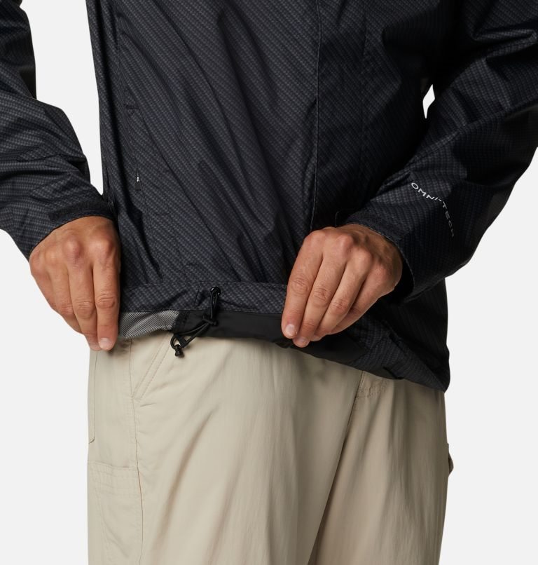 Men's Columbia PFG Terminal Tackle Shell Rain Jackets Black | CA-KCL60