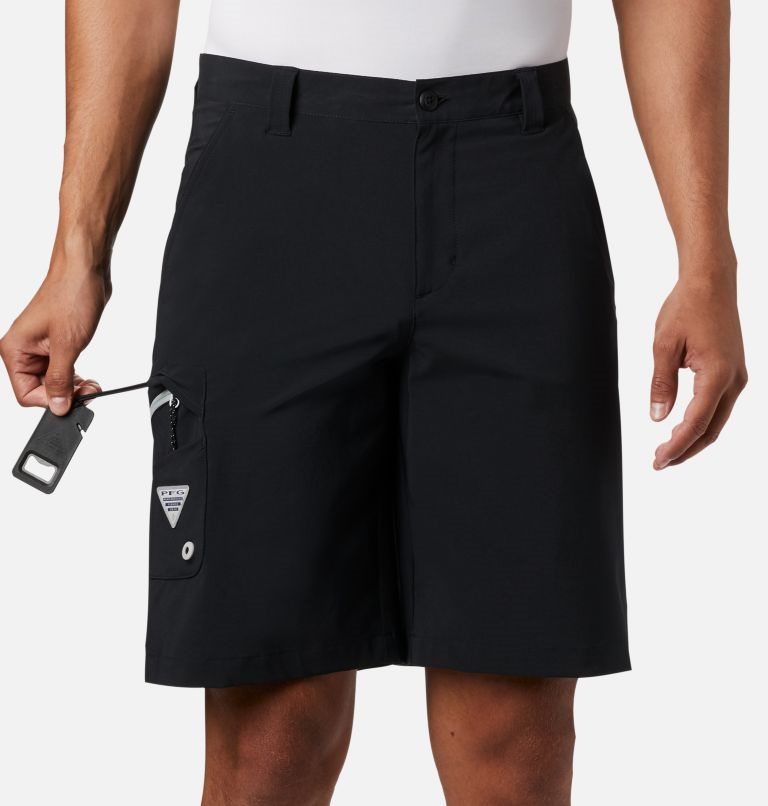 Men's Columbia PFG Terminal Tackle Shorts Black | CA-I1AL3