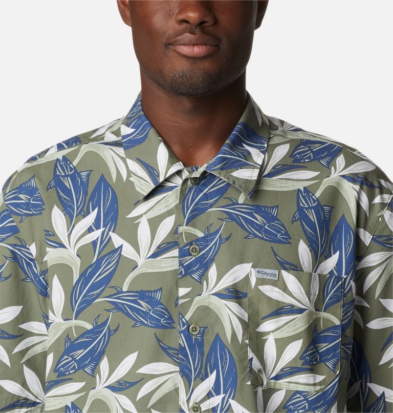 Men's Columbia PFG Trollers Best Short Sleeve Shirts Flower | CA-R608C