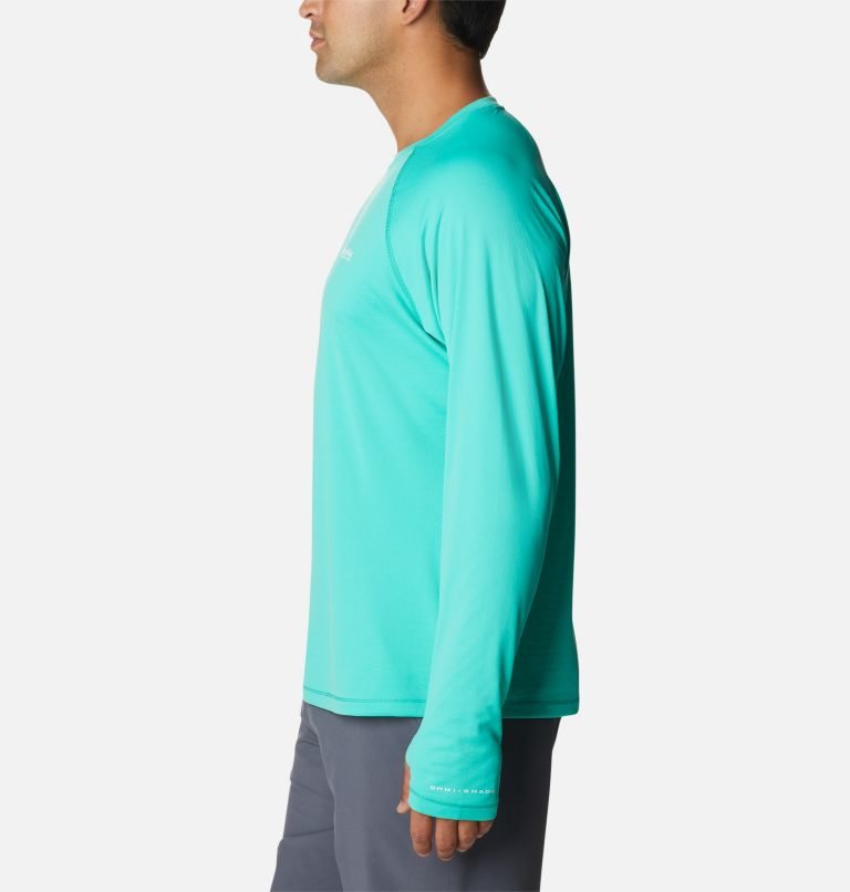 Men's Columbia PFG Zero Rules Ice Long Sleeve Sweatshirts Turquoise | CA-U0C34