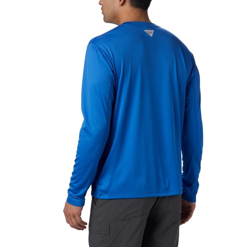 Men's Columbia PFG Zero Rules Long Sleeve Sweatshirts Blue | CA-I50LA