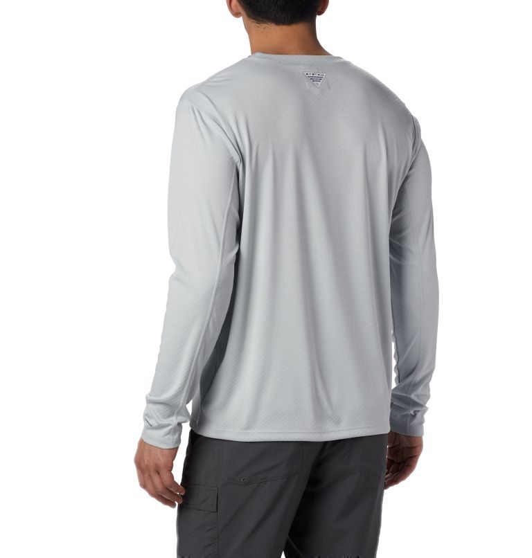 Men's Columbia PFG Zero Rules Long Sleeve Sweatshirts Light Grey | CA-ZC81L