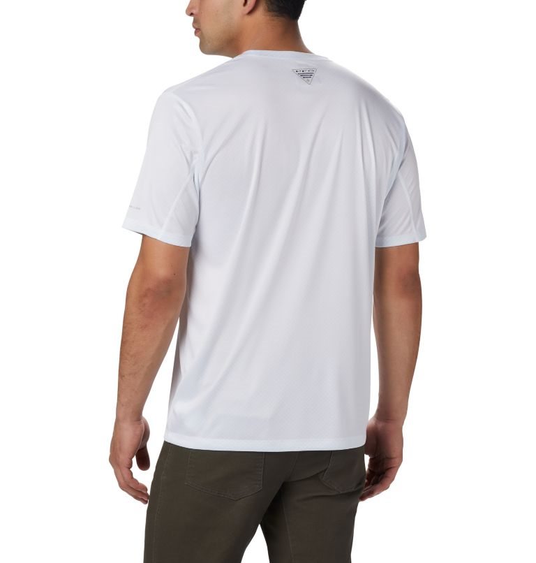 Men's Columbia PFG Zero Rules Short Sleeve T Shirts White | CA-QL083