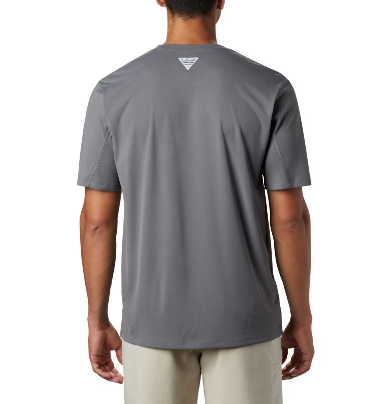 Men's Columbia PFG Zero Rules Short Sleeve T Shirts Grey | CA-V635A