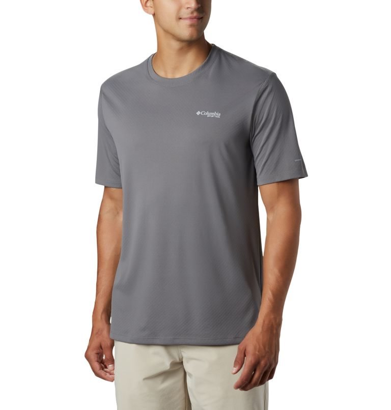 Men\'s Columbia PFG Zero Rules Short Sleeve T Shirts Grey | CA-V635A