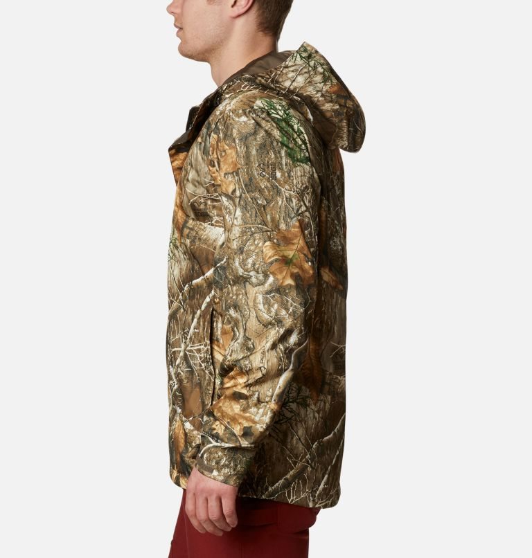 Men's Columbia PHG Camo Rain Jackets Olive | CA-U0CA8